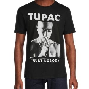 2Pac | Unisex Black 2Pac "Trust Nobody" Short Sleeve Graphic Tee (Size Large)